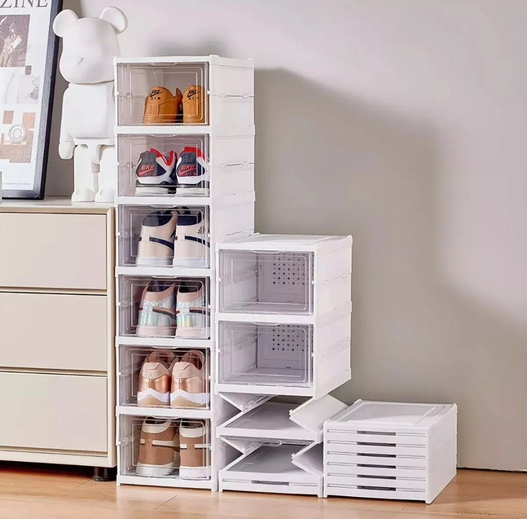 Zapatero Plegable Organizador 6 Niveles Transparente