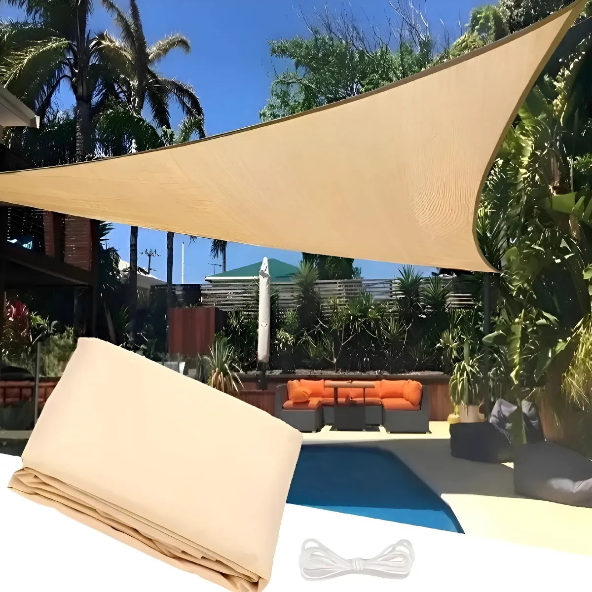 Toldo Vela Triangular 3x3 Protección Solar
