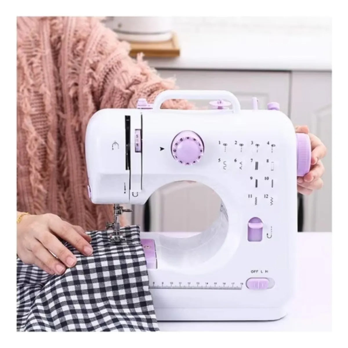 Mini Máquina De Coser Doméstica Multifuncional Blanco