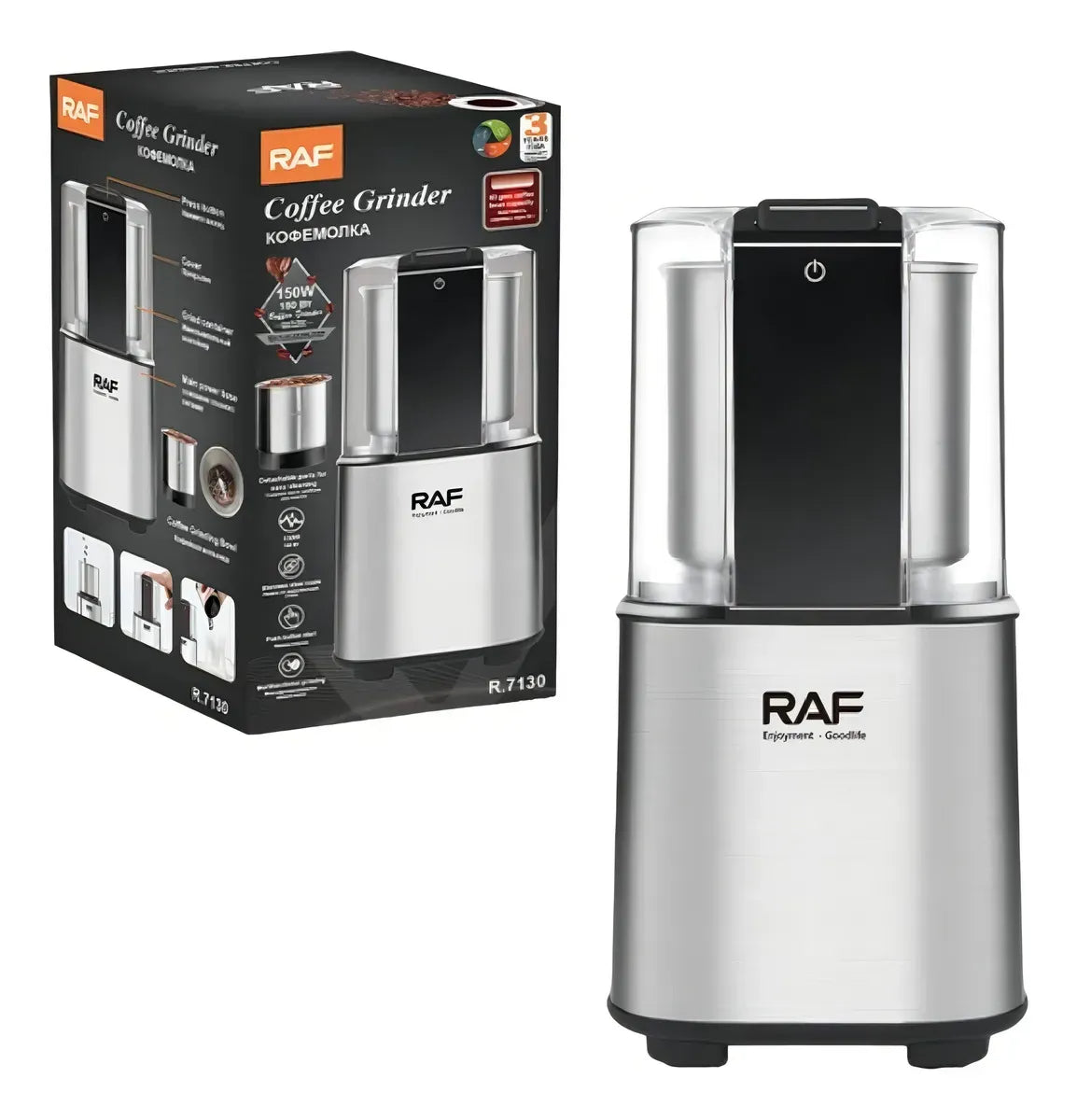 Molino Eléctrico De Café Molinillo Portátil Raf R-7130 Plateado