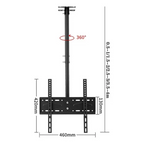 Soporte Tv Base Techo Giratorio 360 Grados De 32 A 70  Negro