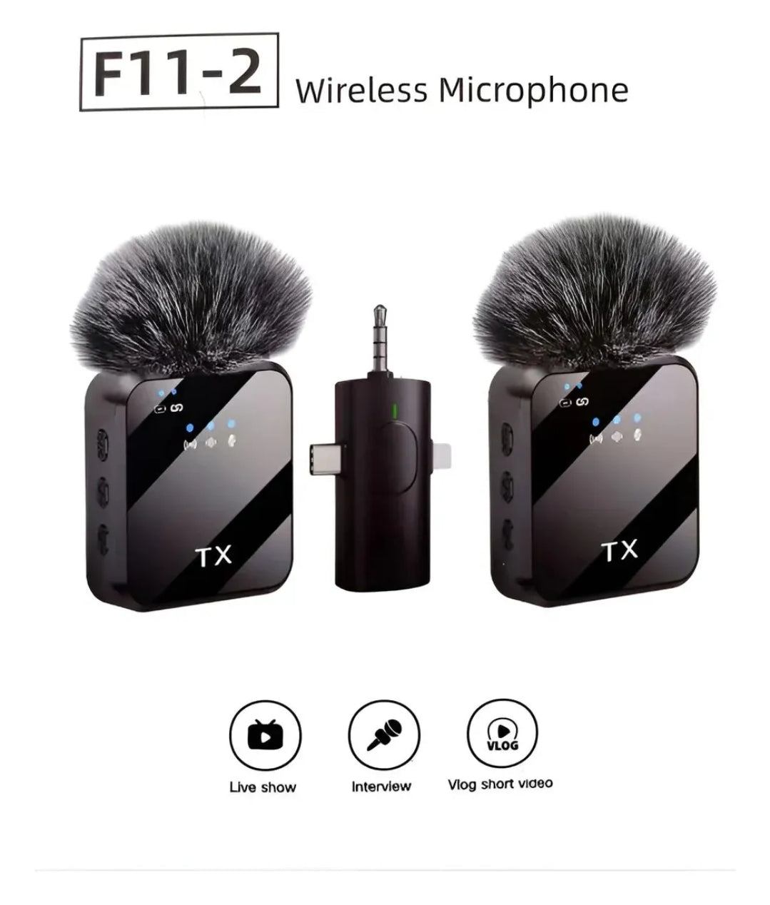 Micrófono Inalambrico Solapa  Reducción De Ruido Negro