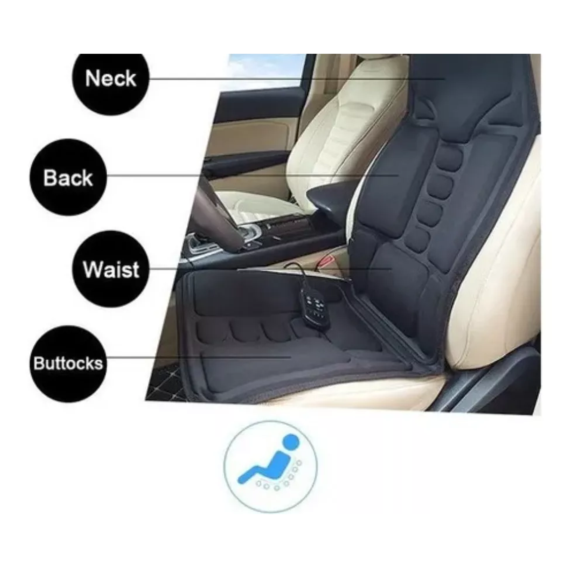 Asiento Masajeador Cojin Masaje Espalda Auto o Casa