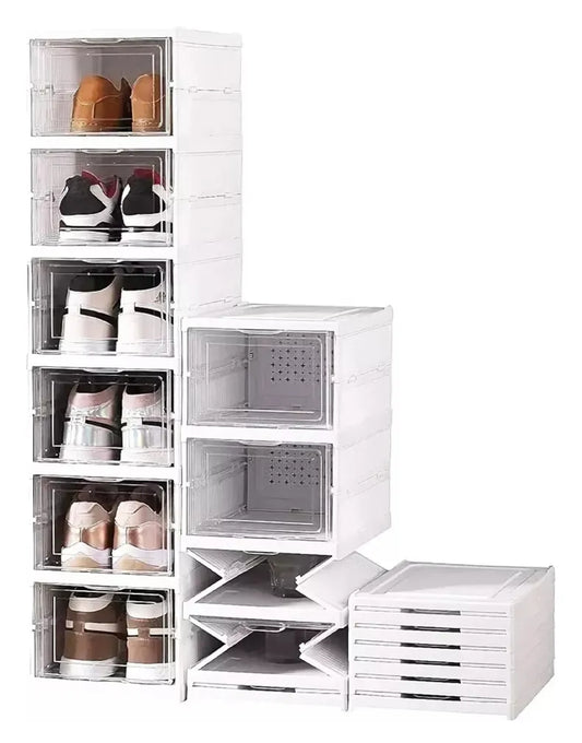 Zapatero Plegable Organizador 6 Niveles Transparente