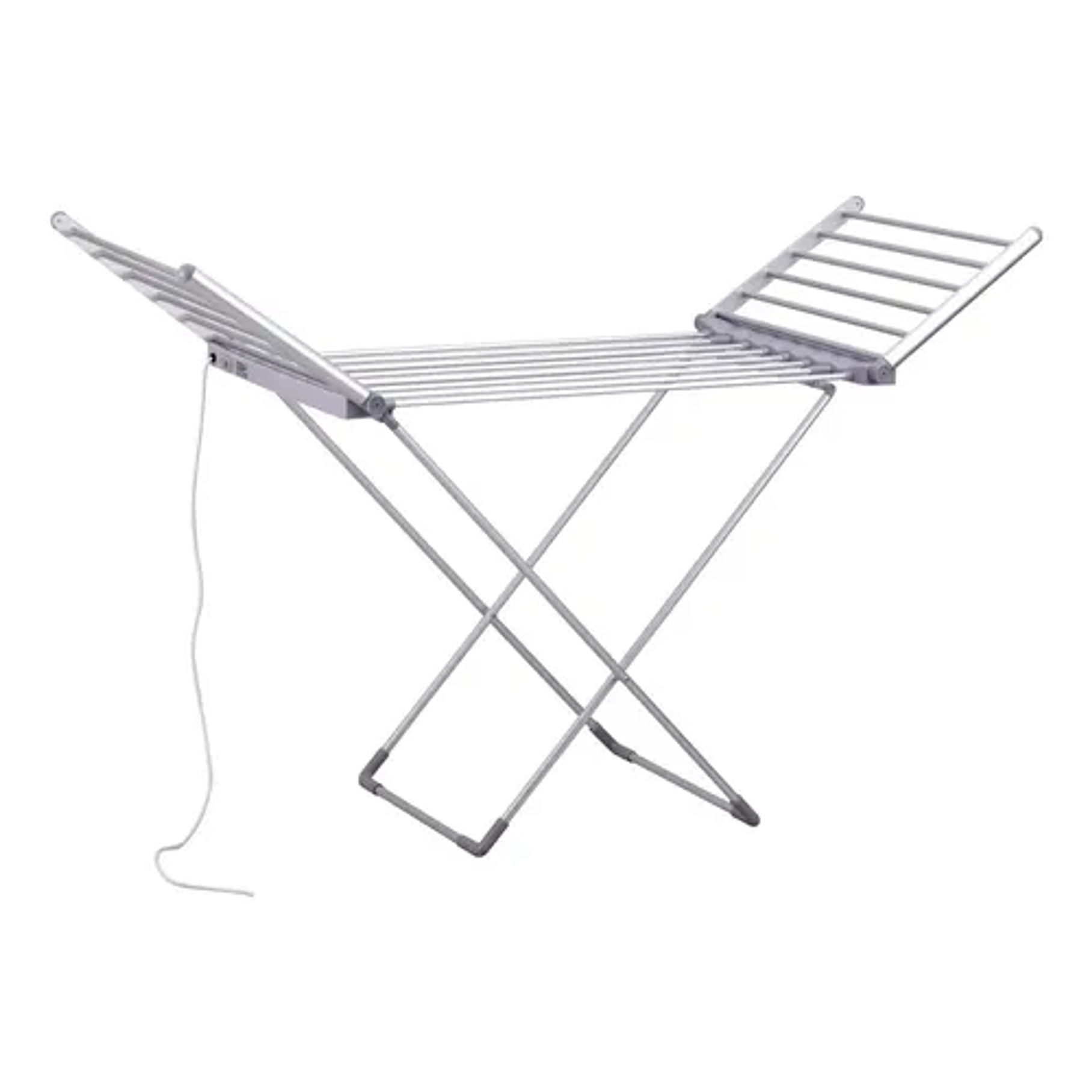 Tendedero Eléctrico Plástico Secadora Ropa Metálico Interior Regulable Gris Oscuro Temporizador Incorporado 18 Barras 230w