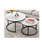 Mesa De Centro Doble Mesa Auxiliar Redonda Elegante