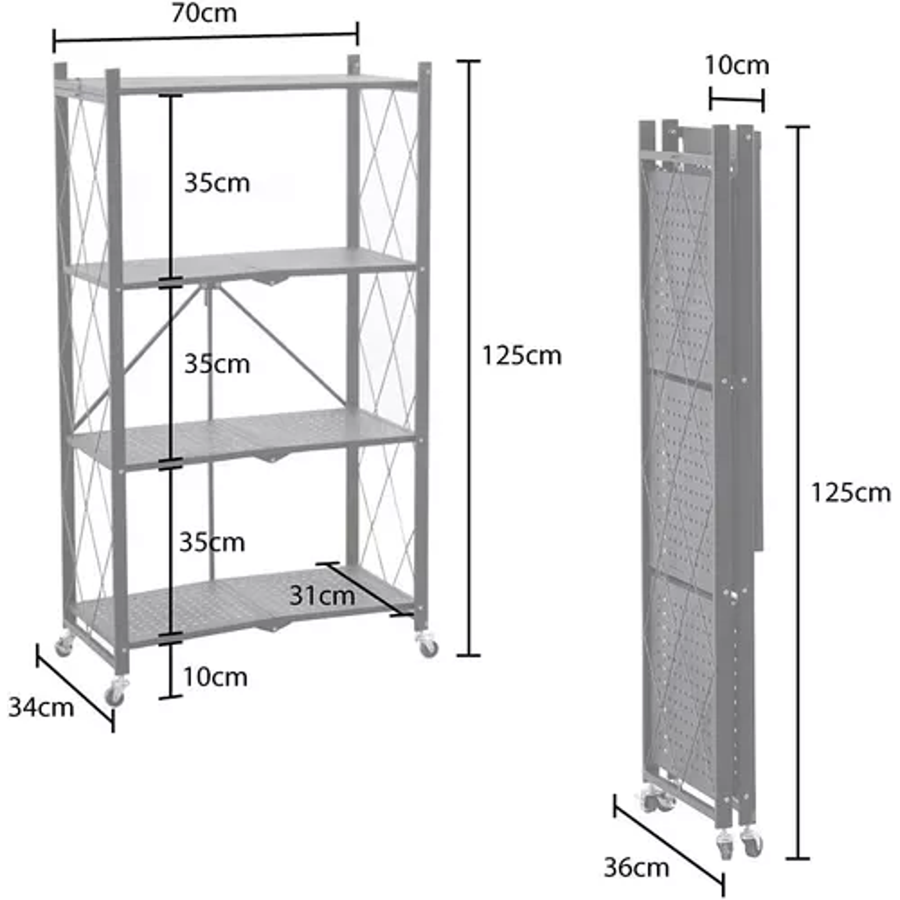 Estante Móvil Carrito Organizador Multiuso 3 Niveles