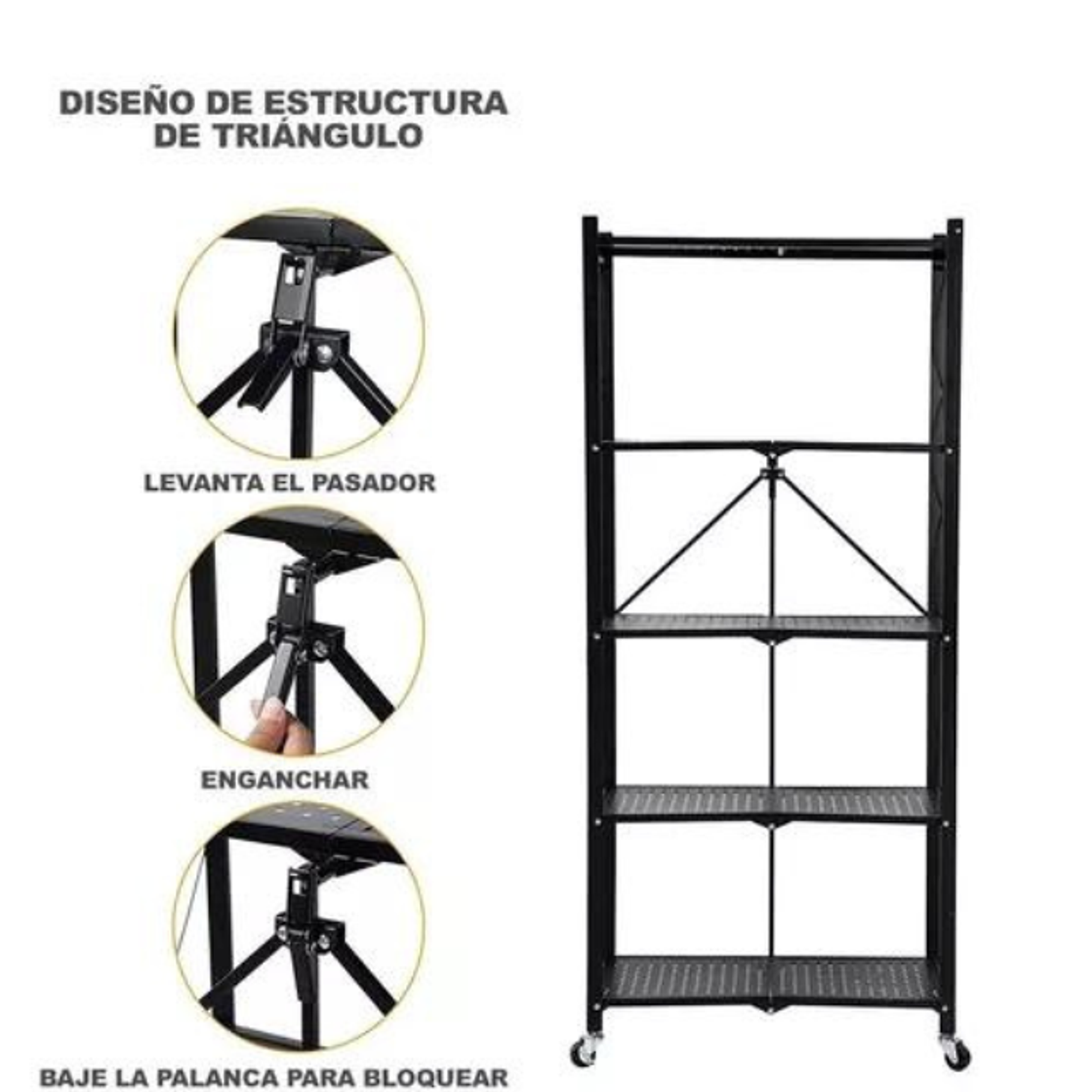 Estante Móvil Carrito Organizador Multiuso Plegable 5 Niveles